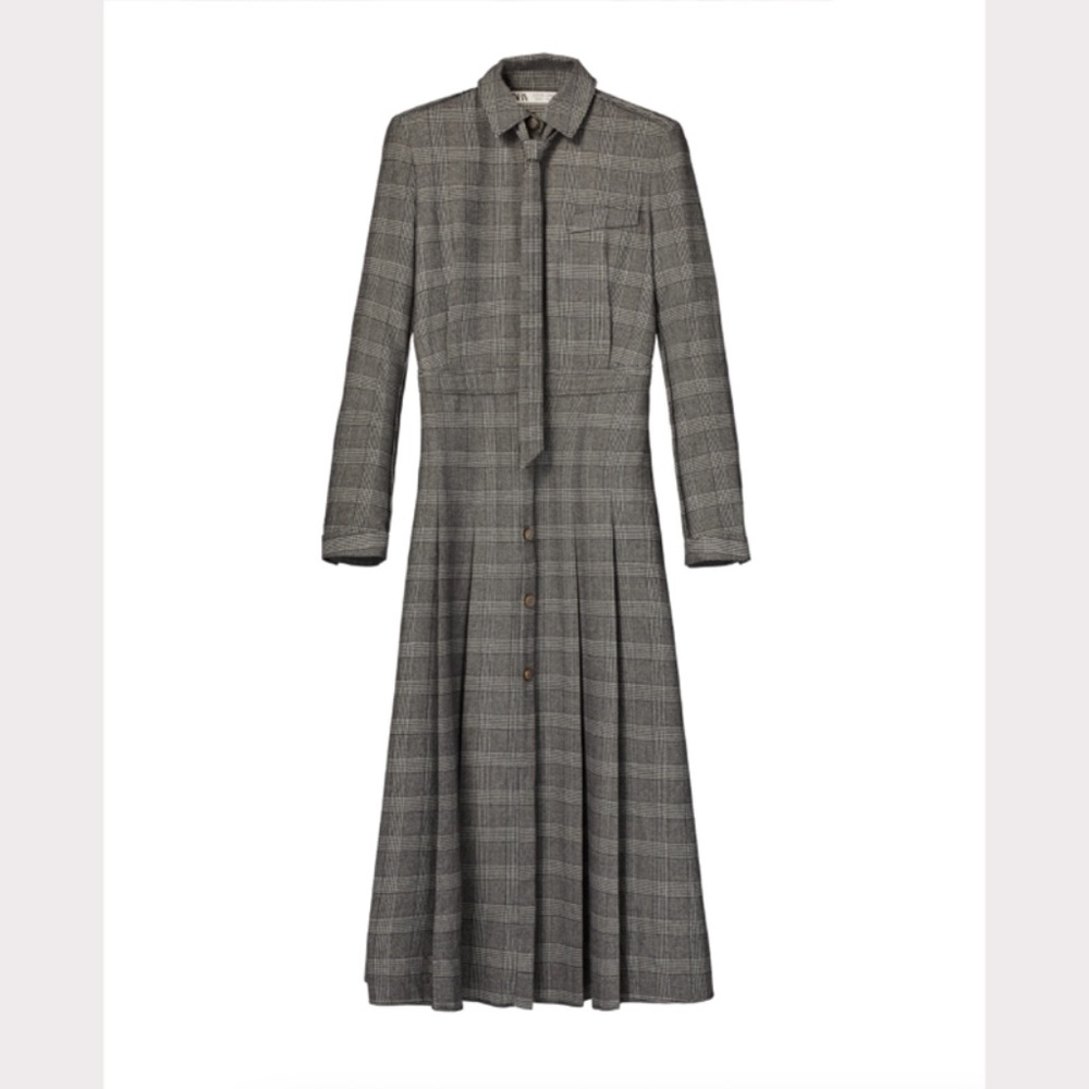 Zara plaid dress with tie, Campaign Collection